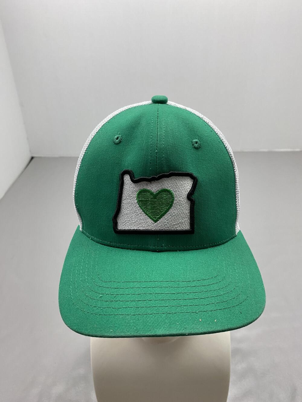 Love Oregon Hat Cap Strap Back One Size Green Trucker Mesh Back Breathable Mens